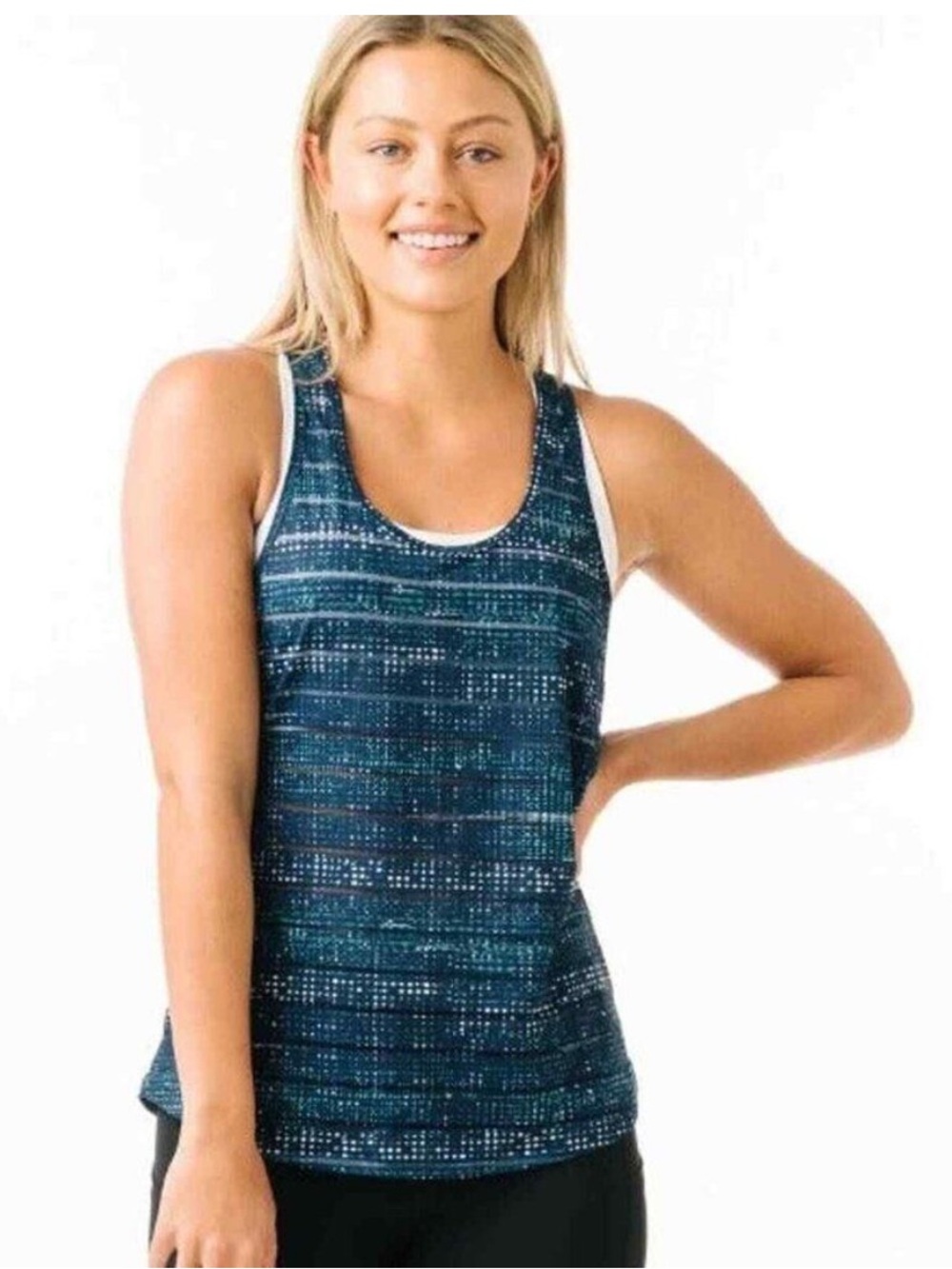 Zyia Havana Night Sky Tank Top Sheer Racerback Blue White Plus Size XXL NWOT